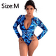thumbnail image 2 of Traje de baño de una pieza de manga larga con cremallera para mujer, traje de baño para surf, 2 of 5
