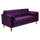 thumbnail image 2 of Sofa Retro 3c + 2 Pouf Felpa 04 Morado, 2 of 6