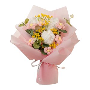 Magideal - Ramo De Flores De Ganchillo Tulipanes Flores Artificiales Flores Hechas A Mano Decoración Artificial Flores Falsas Flores De Punto Para Acción De Grac