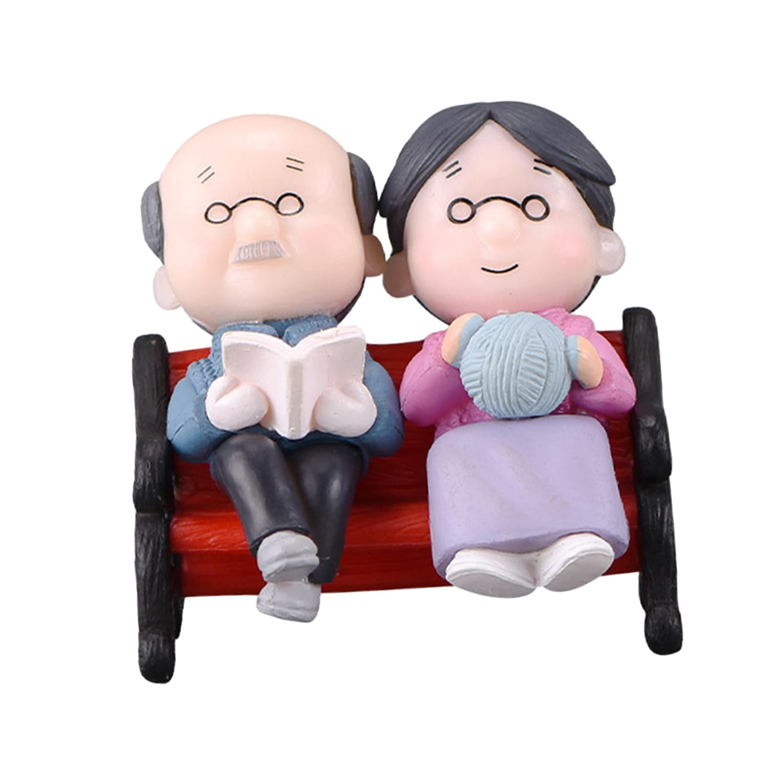 Bothyi - Amorosa Pareja De Ancianos Adorno En Miniatura Lindo Regalo De Boda Para Regalo De Cumpleaños Estilo B