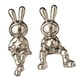 thumbnail image 3 of Estatuas De Conejo Figuras De Animales Pantalla Regalo De Cumplea?os Esculturas De Conejito De Escritorio Plata, 3 of 4