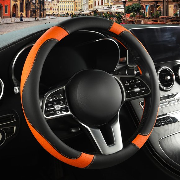 Cubierta para Volante Binsheo 38 cm Negro/Naranja