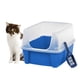 thumbnail image 1 of Caja de arena para gatos IRIS USA, grande, con la parte superior abierta, de lados altos, azul, 1 of 7