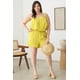 thumbnail image 5 of Saronite Conjunto de Blusa sin Mangas con Textura, Talla Grande, y Shorts con Cintura Elástica con Dos Bolsillos Laterales, Dijon (para Mujer), 5 of 5