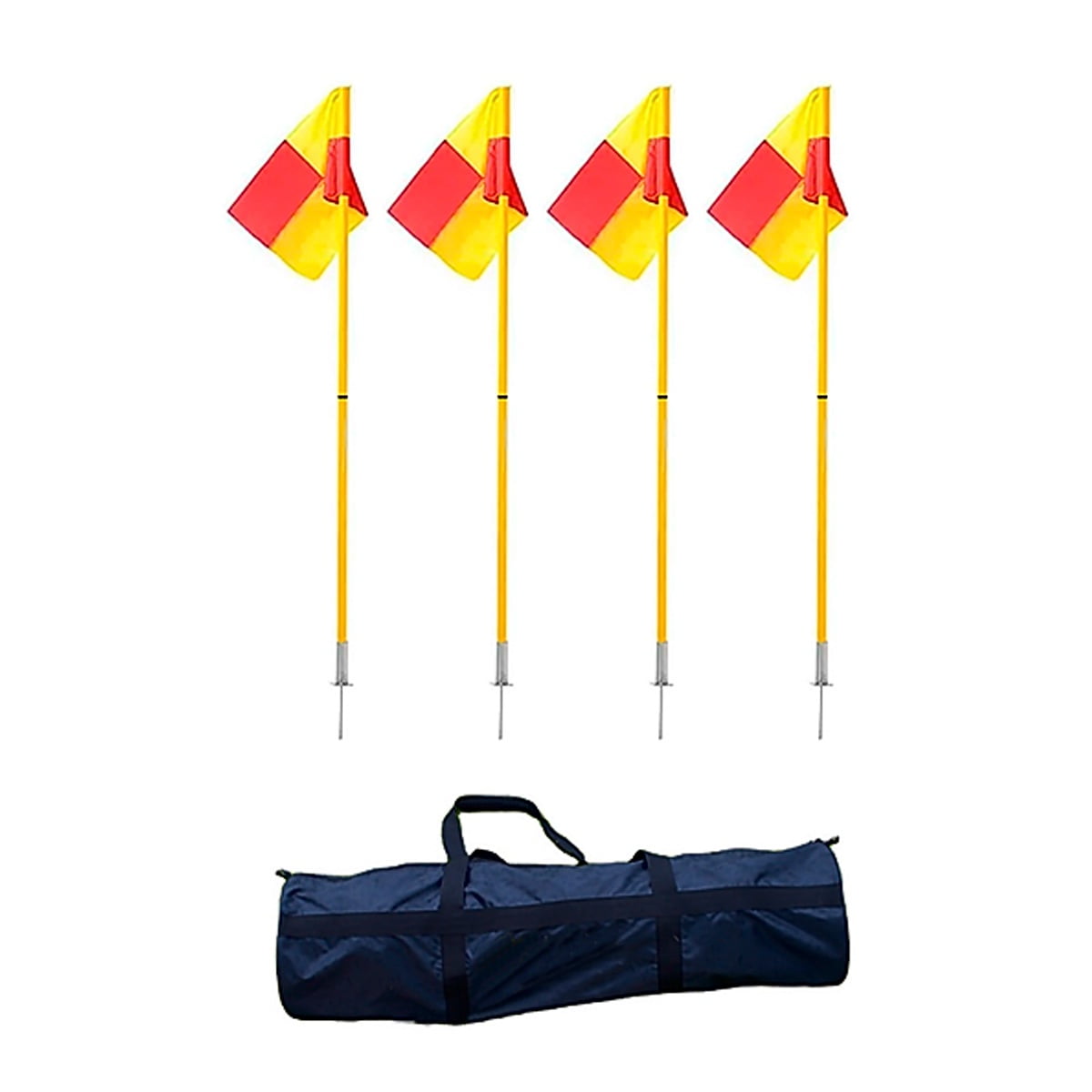 Genérico - Set De 4x Estacas Atornillables + Bolso - Punta De Fierro Y Bandera - Mk-893