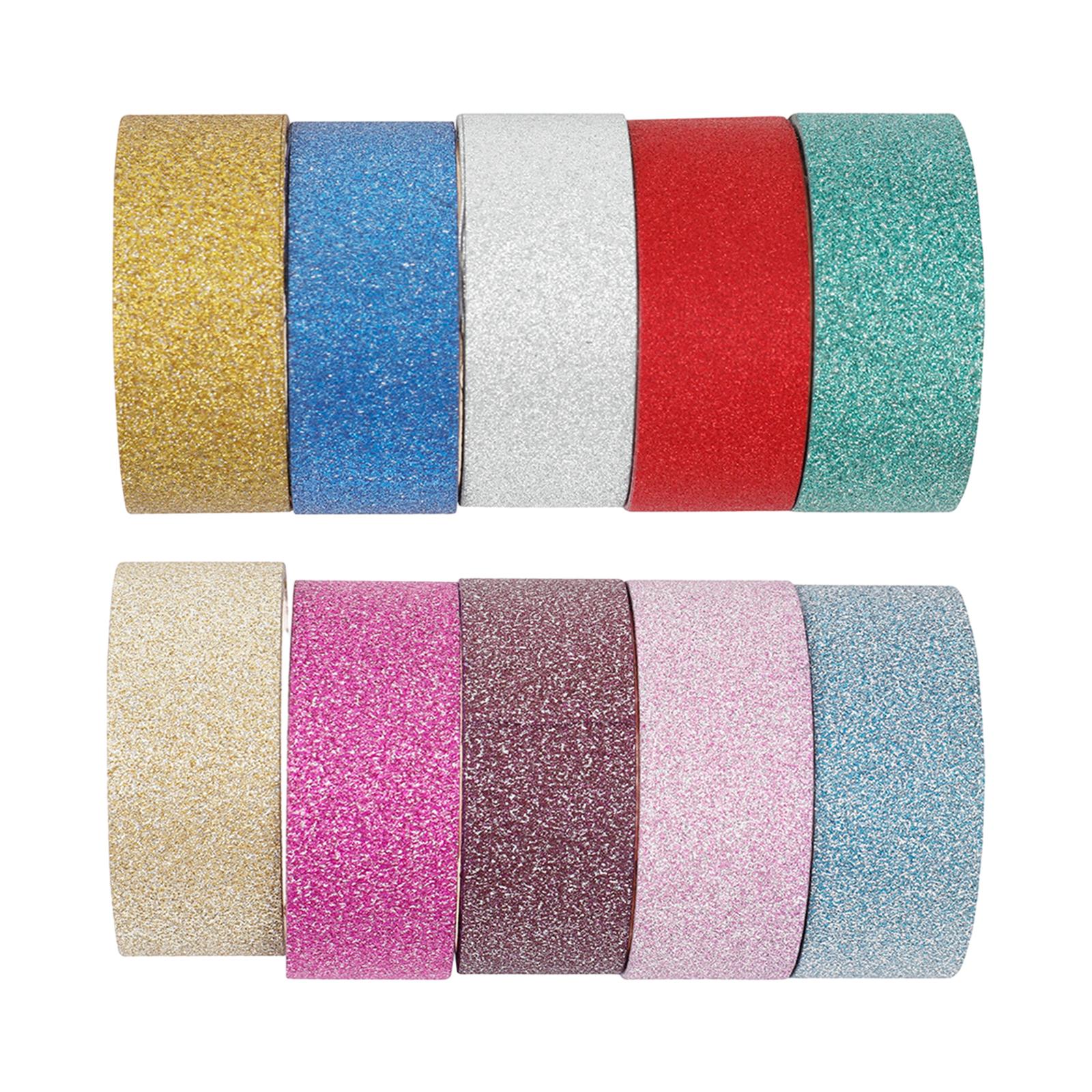 Bothyi - 10 Unidades De Cinta Adhesiva Para El Día De San Valentín, Cinta Adhesiva Para Planificador, Fabricación De Tarjetas, Diario, Purpurina