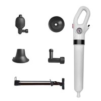 Magideal - De Desatascador De Drenaje De Desatascador De Inodoro, Premium, Fácil De Limpiar, 4 Cabezales De Desatascador Intercambiables, De Plástico