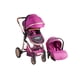 thumbnail image 1 of Coche bolina con silla de auto modelo exclusivo fucsia, 1 of 3