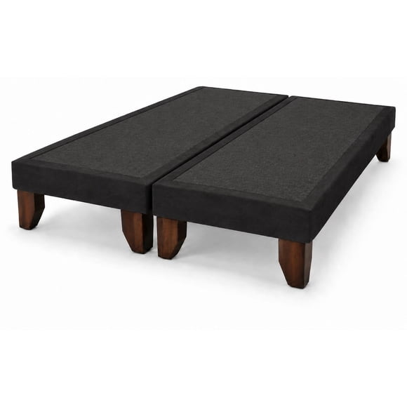 Base De Cama Europea 2 Plazas Dividida 190 Cm Largo - Negro