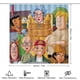 thumbnail image 2 of Recreo-theme 4-Piece Shower Curtain Set with Rugs, Waterproof Bathroom Decor Set Includes Bath Mat, U-Shaped Rug, Toilet Lid Cover and Curtain with Hooks, 2 of 6
