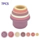 thumbnail image 1 of Baby Silicone Hourglass Stacking Cup, Montessori Educational Toy, Intelligence Gift Toys Stacking Ring Tower Toy For Infant Bath Play, 1 of 3