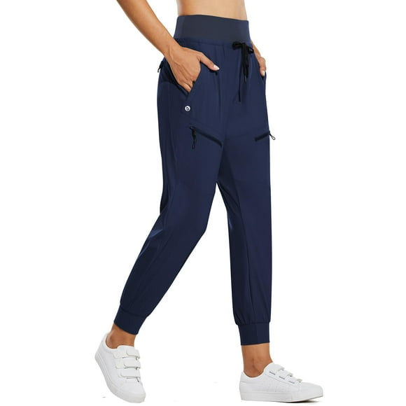 Pantalones de senderismo ligeros Joggers BALEAF para mujer UPF50+, color azul marino L
