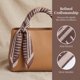 thumbnail image 3 of INSPIRE CHIC Bufandas Cuadradas con Estampado de Rayas para Mujer, Diadema de Color Contraste de 25.6" Pañuelo para la Cabeza Pañuelo para el Cuello 3-Beige Café 25.6x25.6", 3 of 6