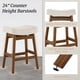 thumbnail image 4 of Set de 3 taburetes de bar Cozyman, asiento tipo silla de montar de 61 cm, patas de madera, 4 of 8