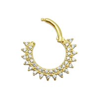 Elbauldejuma - Piercing Septum Rising Sun Plata Fina Ley S925 Chapada Oro