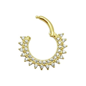 Elbauldejuma - Piercing Septum Rising Sun Plata Fina Ley S925 Chapada Oro