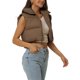 thumbnail image 4 of INSPIRE CHIC Chaleco Acolchado para Mujer con Cuello Alto, Chaqueta Ligera con Cremallera, Chaleco Corto Acolchado L Marrón, 4 of 6