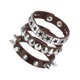 thumbnail image 1 of Uxcell 3Pcs Conjunto de Pulseras de Cuero con Tachuelas Punk Rock, 8.7"/22cm Muñequera Ajustable con Picos para Fiestas de Halloween, Accesorios Emo Grunge, Marrón Café, 1 of 6