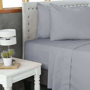 Masel - Jgo.Sábanas Polycotton 2Pl- 144 Hilos 4 Piezas- Gris