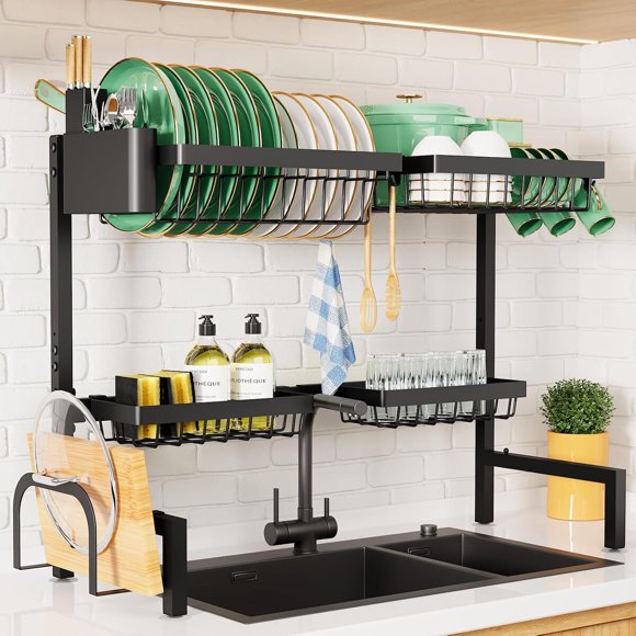Kitsure Adjustable Over-the-Sink Dish Drying Rack, 26.8–33.9 in