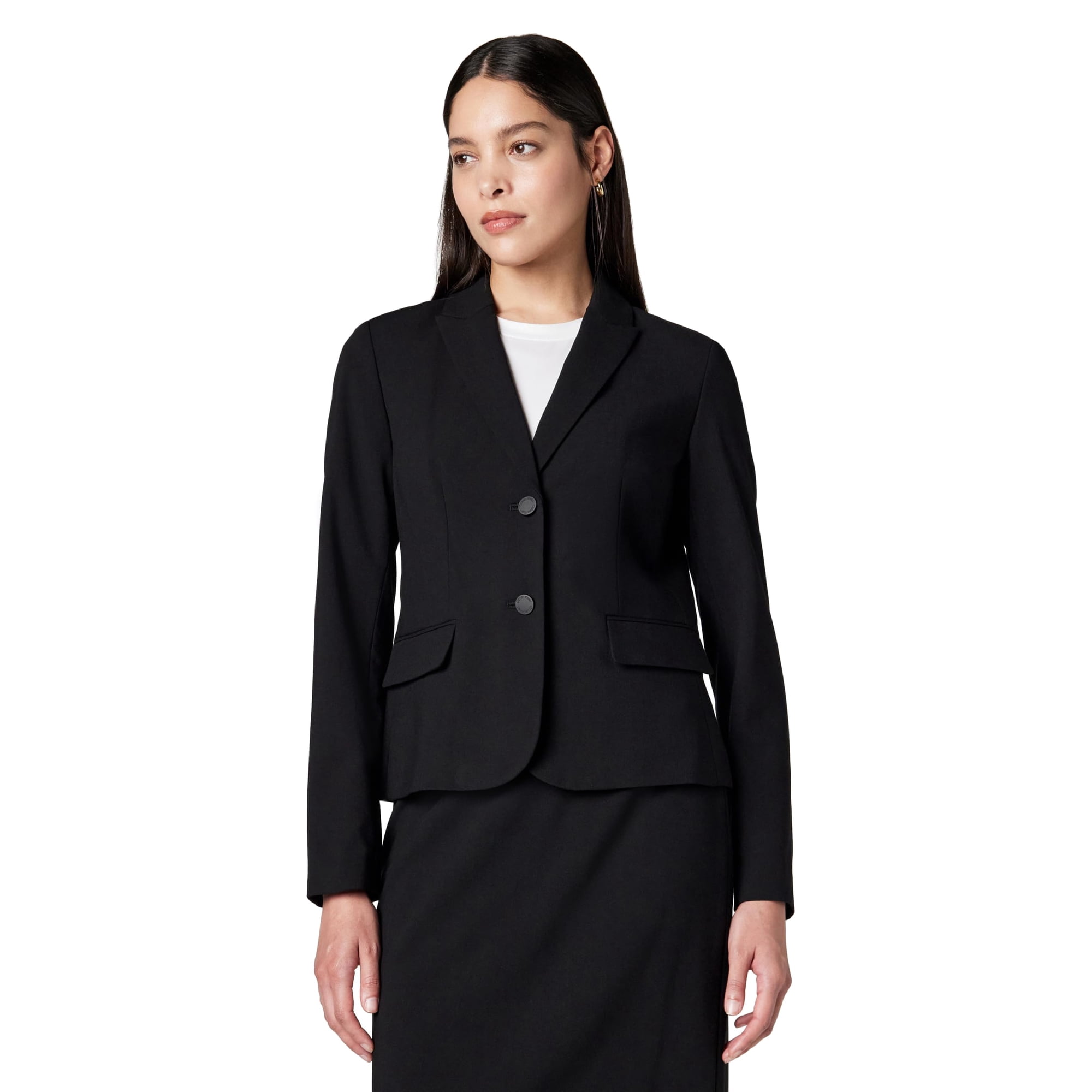 Blazer Calvin Klein Negro De Mujer Talle 6 Con Dos Botones