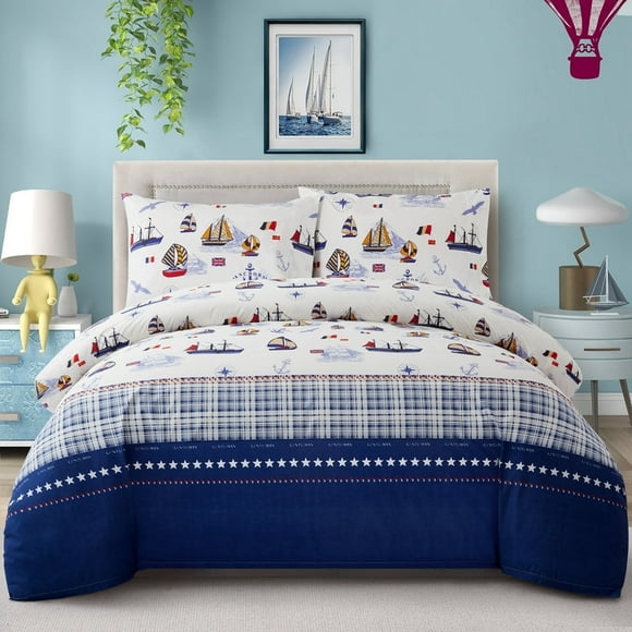 Juego De Cama Infantil Impreso 600 Hilos Algodón Percal Funda Nórdica Sábana Ajustable