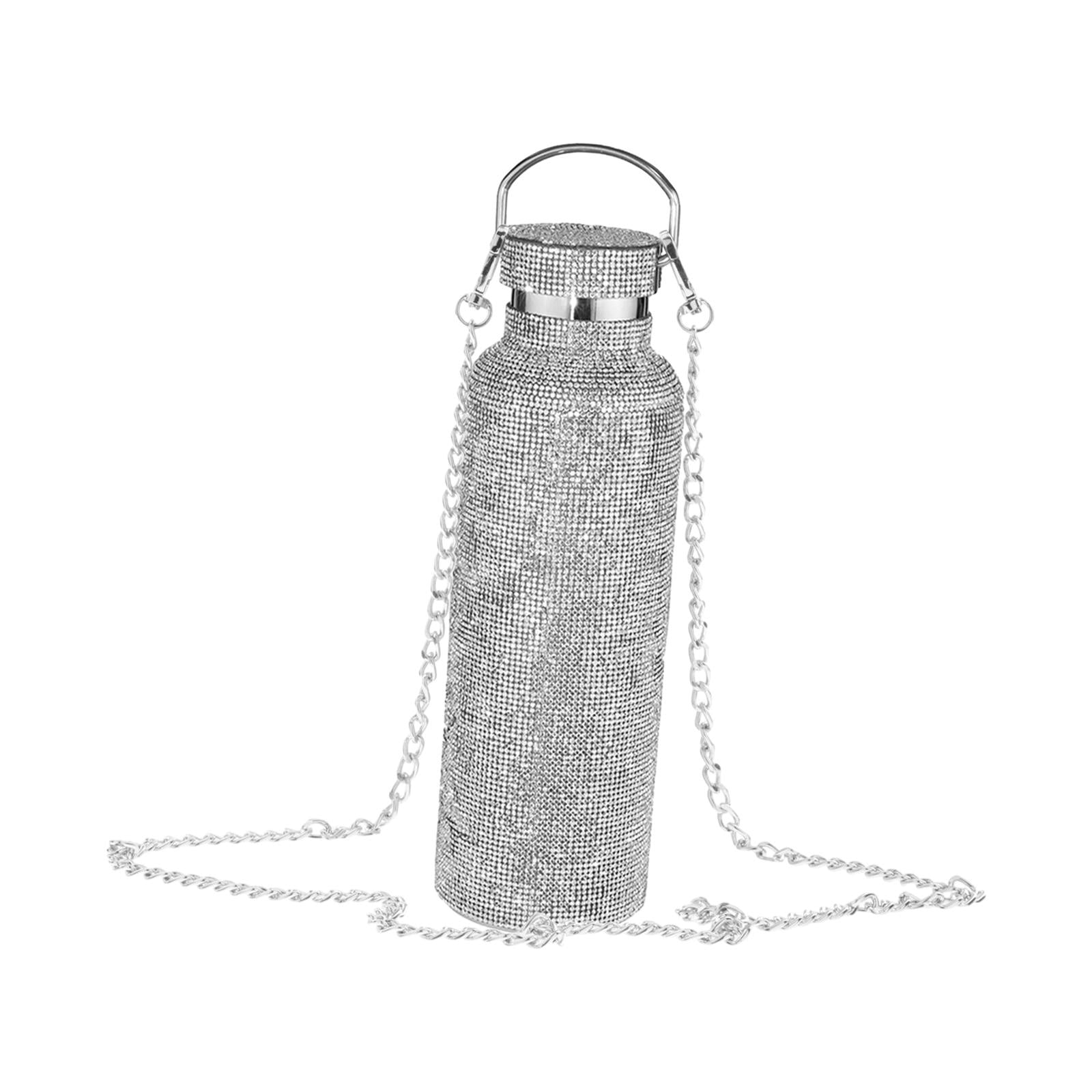 Bothyi - Portable Diamond Vacuum Cup 500ml / 17oz Glitter Botella De Agua Hervidor Ab Plata