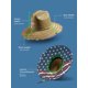 thumbnail image 4 of Sombrero de paja Hemlock Lifeguard con estrellas y rayas y ala ancha, 4 of 5