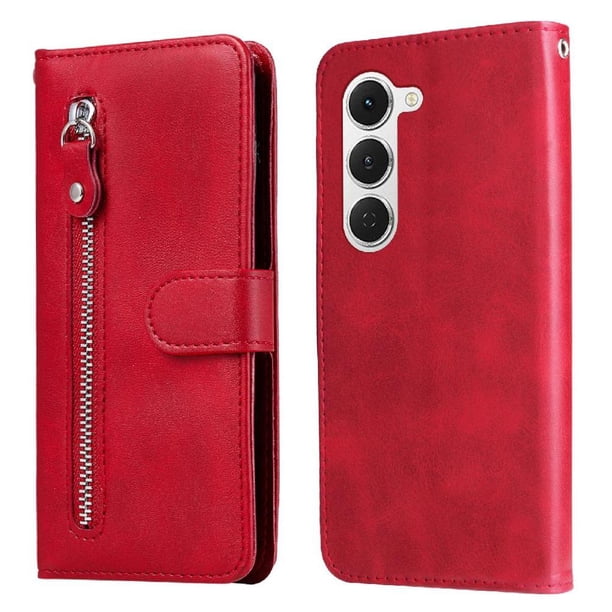 Funda con Cremallera para Tecno Spark 40 Pro, Carcasa Cartera de Cuero PU con Soporte y Tarjetero