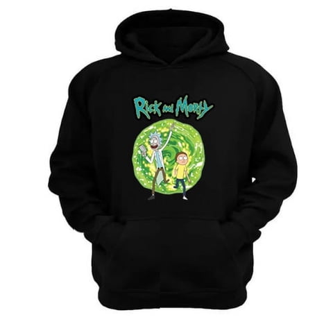 Genérico - Polerón Canguro Rick And Morty Negro Talla M Unisex