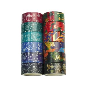 Magideal - 12 X Cinta Washi Navideña Cintas Adhesivas Cinta Decorativa De Invierno Cinta De Regalo De Navidad Para Tarjetas Suministros Para Manualidades Planifi