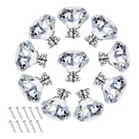 Genérica - 15Pcs Perillas Jaladera De Cristal En Forma De Diamante