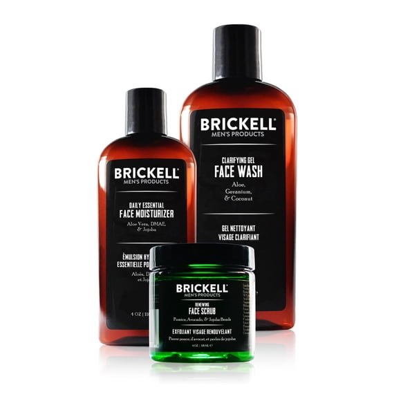 Set de Rutina de Cuidado Facial Brickell para Hombres con Ácido Hialurónico