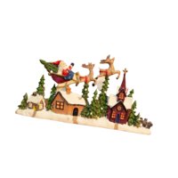 Magideal - Figura De Casa De Pueblo Navideña, Decoración De Mesa Navideña, Escultura De Resina, Decoración Navideña Para Festivales, Armarios, Estantes Y