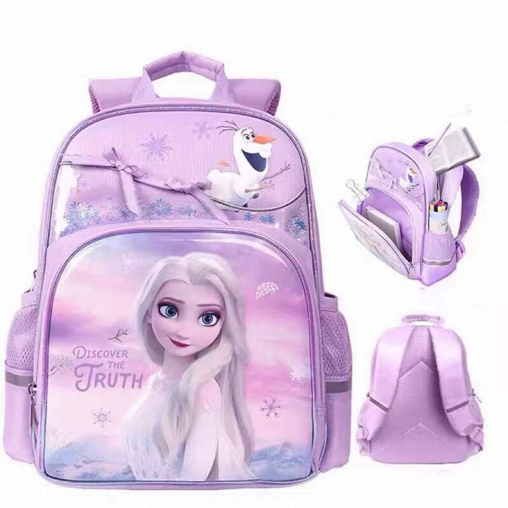 Unbranded - Mochila E|sa Forzen Linda Dibujo Infantil (talla Única, Color Morado)