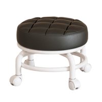 Magideal - Taburete Giratorio De 360 Degree, Asiento De Trabajo Portátil, Silla Baja Con Ruedas Silenciosas Para Cocina Casera , Negro