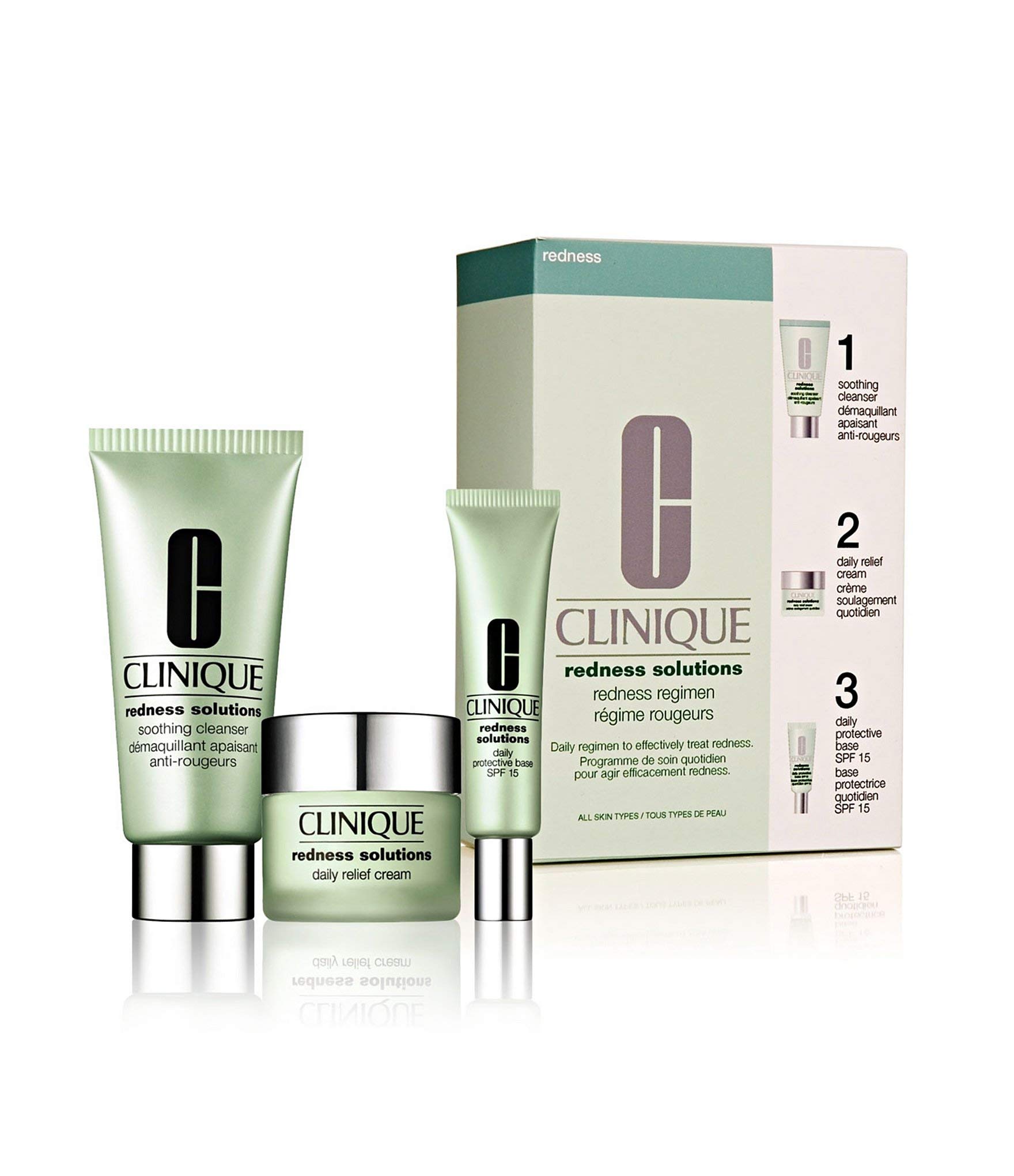 Set De Cuidado De La Piel Clinique Redness Solutions Redness Solutions: Régimen Para El Enrojecimiento