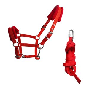 Ioensy - Cabezada De Caballo Rienda Cabestro Halter Cuerda De Conducción De Caballo Talla L Rojo