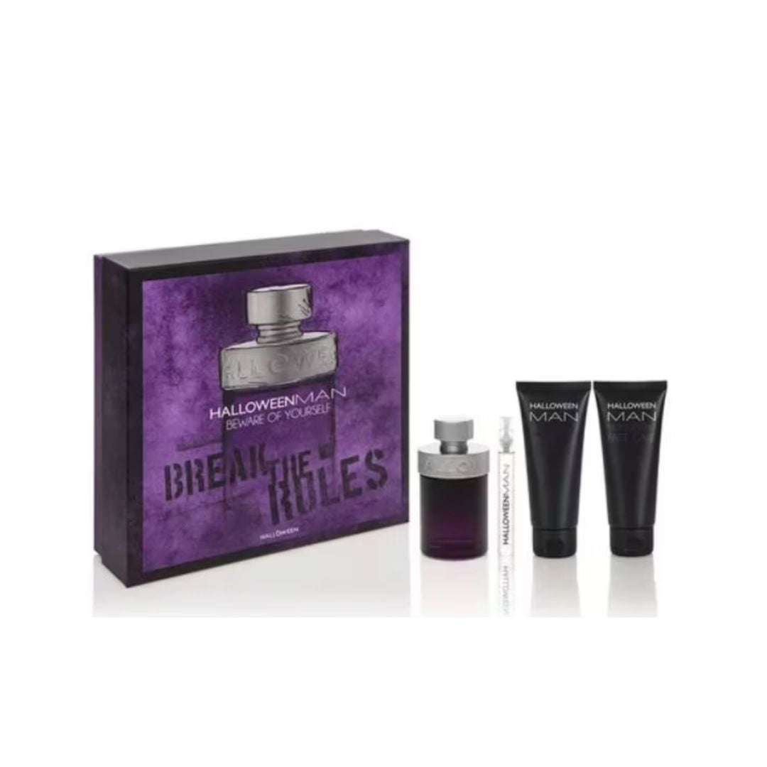 Perfume Halloween Man 4Pcs Estuche Edt 125Ml+Mini 10Ml+Gel 100Ml+Balsamo Hidratante 100Ml