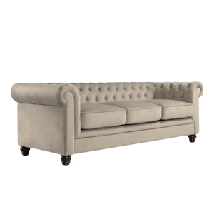 Mueblart - Sofá Chesterfield 3 Cuerpos Eco Cuero Crema