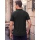 thumbnail image 3 of INSPIRE CHIC Polo de Manga Corta a Rayas Verticales con Cuello en V para Hombre XL Negro, 3 of 5