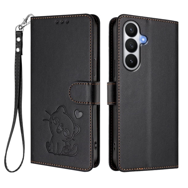 Carcasa Billetera de Cuero Sintético para Samsung Galaxy S26, Negro
