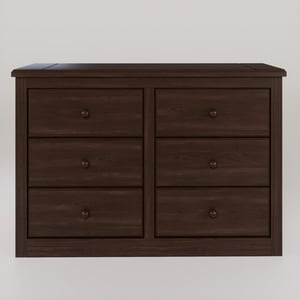 Muebles Insignes - Comoda Berlin Madera Chocolate 6 Cajones