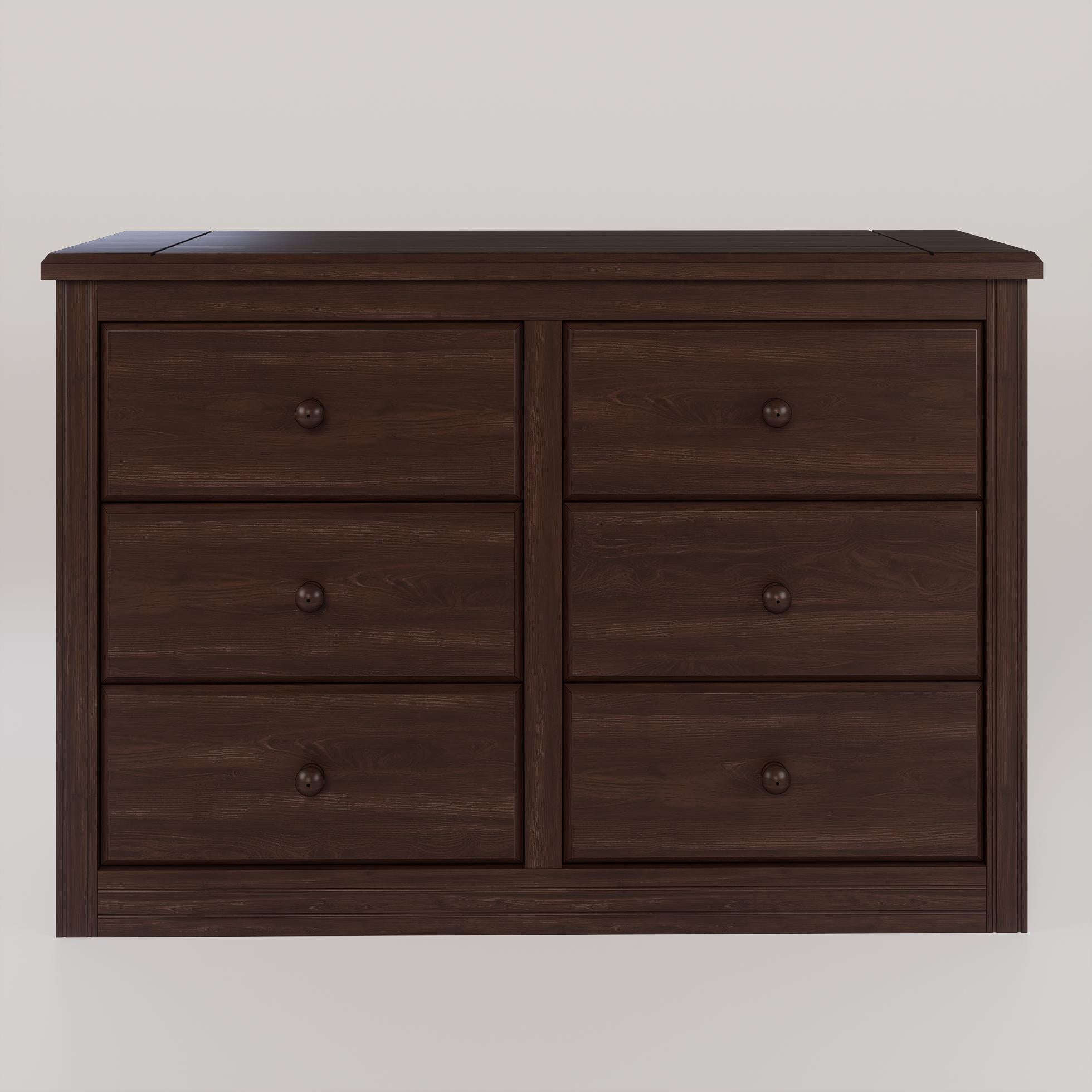 Muebles Insignes - Comoda Berlin Madera Chocolate 6 Cajones