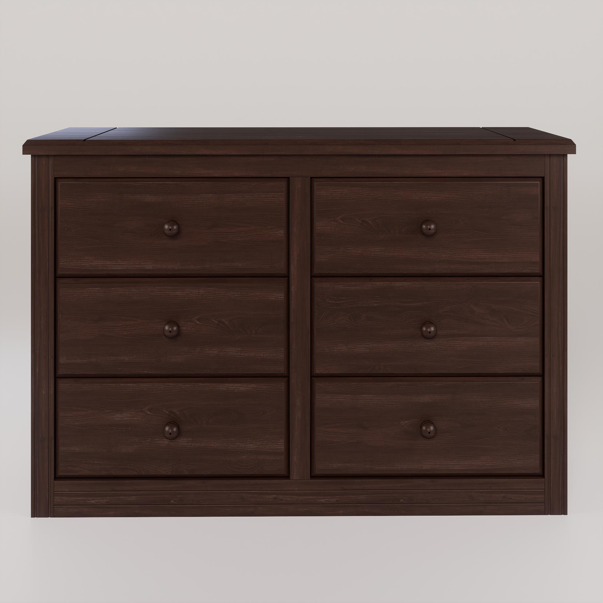 Muebles Insignes - Comoda Berlin Madera Chocolate 6 Cajones