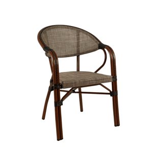 Klik Muebles - Silla Bistro Parisina Textileno Con Reposabrazos - Beige