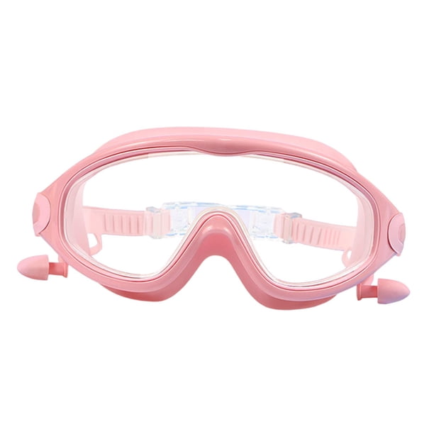Gafas de Natación, Gafas de Natación para Niños Y Niñas, Gafas de Natación Cómodas con Visión Clara Profesional con Tapones para Los Oídos para Bucear Rosa