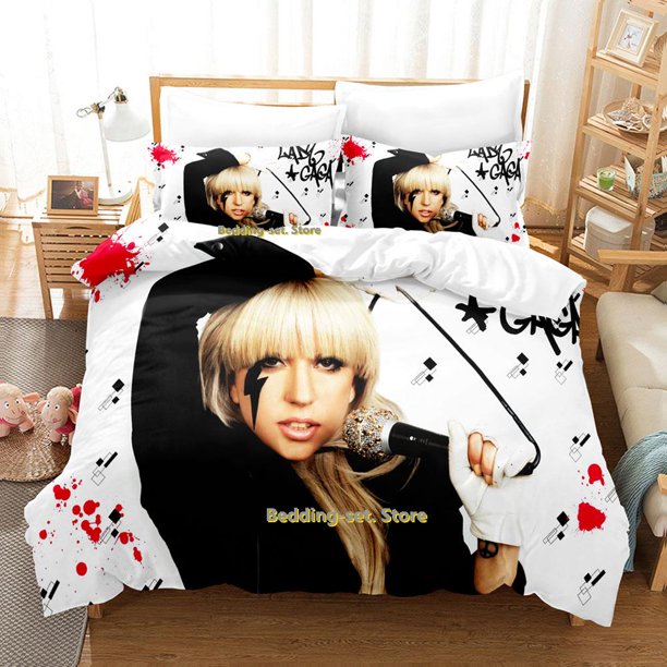Personality Lady Gaga Bedding Set Single Twin Full Queen King Size Bed Set Adult Kid Bedroom Duvetcover Sets Logo Bed Sheet Set Bed Sheets