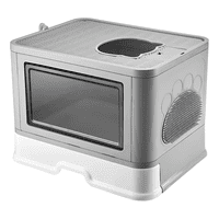 Arenero Cerrado Para Gatos Belug Baño Sanitario Con Base Movil Color Gris