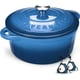 thumbnail image 1 of Horno holandés Overmont de hierro fundido esmaltado de 5,5 litros con libro de cocina azul, 1 of 7